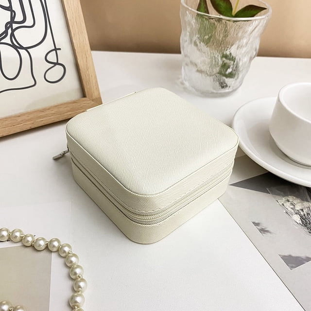 Caja de almacenamiento de joyas, portátil, para aretes, collares, anillos, pequeñas y exquisitas mini cajas de joyería