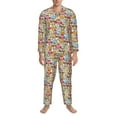 thumbnail image 3 of Lsque Cartoon Owls 1 Pattern Long Sleeve Pajama Set for Men - Soft 2-Piece Sleepwear and Loungewear Set with Pockets, Comfy Nightwear-XX-Large, 3 of 7