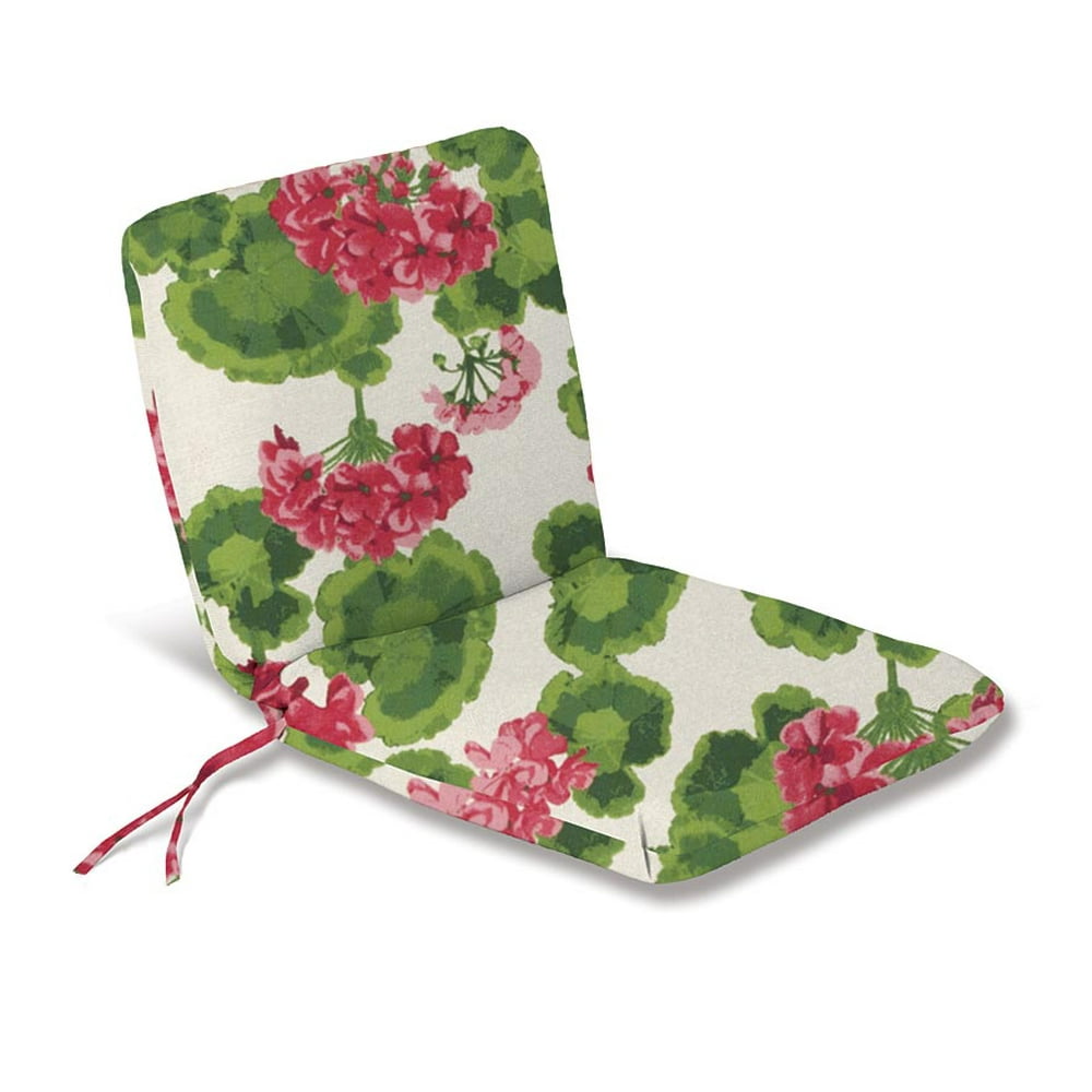 WeatherResistant Outdoor Chair Cushion w/Ties, 19" x 17"