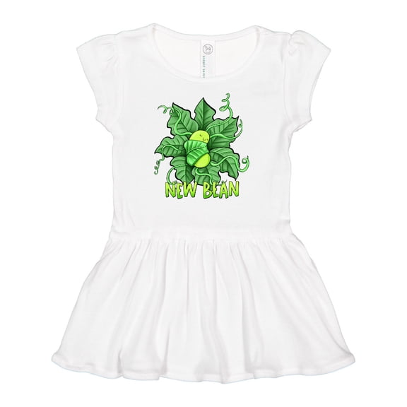 Inktastic New Bean Cute Sleeping Bean in Leaves and Vines Girls Baby Dress