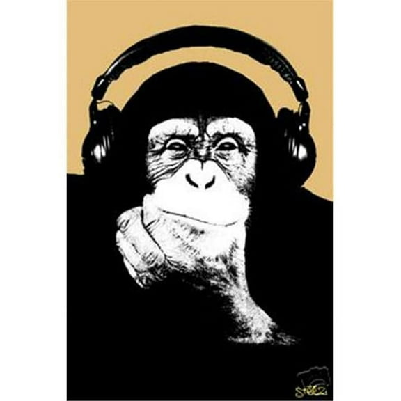 Hot Stuff Enterprise 791-24x36-PA Headphone Monkey Poster
