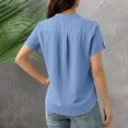 thumbnail image 5 of UAMVSH Womens Linen Shirts Short Sleeve V Neck Button T Shirts Dressy Casual Business Work Blouses with Pocket Summer Outfits, 5 of 7
