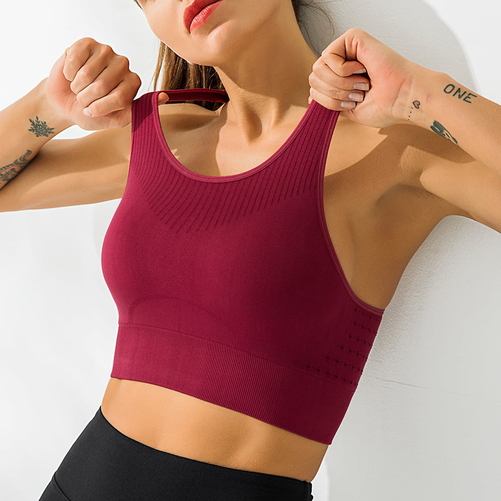 Women S Quick Drying Seamless Back Bra Shock Proof Mesh Breathable Sports Yoga Bra Walmart Canada