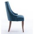 thumbnail image 3 of Set of 4 Cover Removable Interchangeable Upholstered Dining Chairs Linen Parsons Diner Chair Upholstered Fabric Dining Room Chairs with Solid Wood and Padded Seat Dining Chairs (Blue), 3 of 9