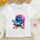 thumbnail image 3 of Camiseta de algodón para niños, camiseta de dibujos animados de Disney Lilo Stitch, camiseta de manga linda de Stitch, camiseta gráfica Y2k, camisetas para niñas y niños, 3 of 5