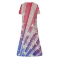 thumbnail image 5 of Summer Saving Wycnly Summer Dresses for Women Independence Day Casual Pocket Loose Swing Patriotic Tunic Long Dresses with Pocket 2024 Short Sleeve V-Neck Star Flag Print Maxi Formal Dress Pink XXL, 5 of 5
