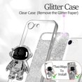 thumbnail image 4 of for iPhone SE 2022/ SE 2020/8/7 Case Astronaut, Clear Cases with Glitter Paper & Spaceman Stand, Women Girls Cute Electroplated Sparkly Space Phone Cover for SE 2022/ SE 2020/8/7 Silver, 4 of 12
