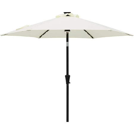 7.5 ft Outdoor Patio Market Table Umbrella with Solar LED Lights and