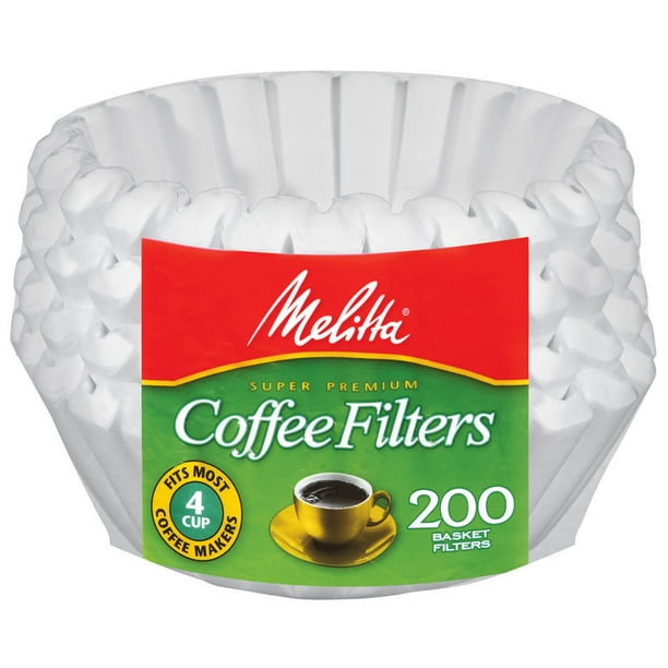 Melitta 46 Cup Jr. Basket Paper Coffee Filters White, 200 Count, 2