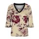 thumbnail image 4 of Camiseta Impresa con Cuello en V de Manga Corta de las Mujeres con Pliegues de Busto Y Mangas de Doblado Acampanadas, Blusa Casual de Poliéster Ligera para la Camiseta Diaria de Primavera, 4 of 6