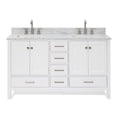 Ariel Cambridge 61 In. Double Rectangle Sink Vanity With Carrara White ...