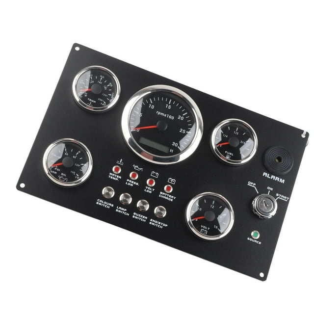 Boat Dash Instrument Panel,5 Gauge Set Instrument Gauge Set Instrument Panel Boat Gauge Set Instrument Panel Streamlined Design