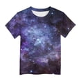 thumbnail image 4 of Taybagh Shirts for Girls Shiny Graphic Print Girls Tops Short Sleeved Clothing Colorful for Summer Holiday Dark Blue 3-4 Years, 4 of 4