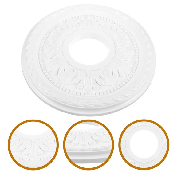 FRCOLOR Easy Install White Ceiling Medallion Ring for French Style Lighting Fixtures