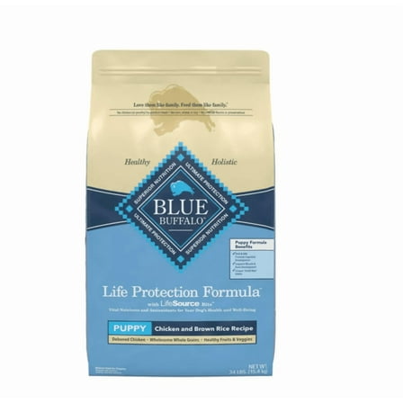 Blue Buffalo Life Protection Puppy Chicken and Brown Rice Recipe Dry Dog Food 30 lb