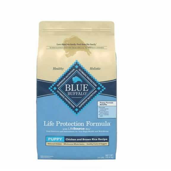 Blue Buffalo Life Protection Puppy Chicken and Brown Rice Recipe Dry Dog Food 30 lb