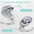 thumbnail image 3 of Baby Swing for Infant, HDJ Portable Electric Baby Swing with Music Playing, Touch Screen, Remote Bluetooth Control, Grey, 3 of 12