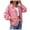 Pink, variant on IROINNID Women's Casual Jacket Peter Pan Collar Solid Color Long Sleeve Casual Button Recreational Coat Tops, Beige