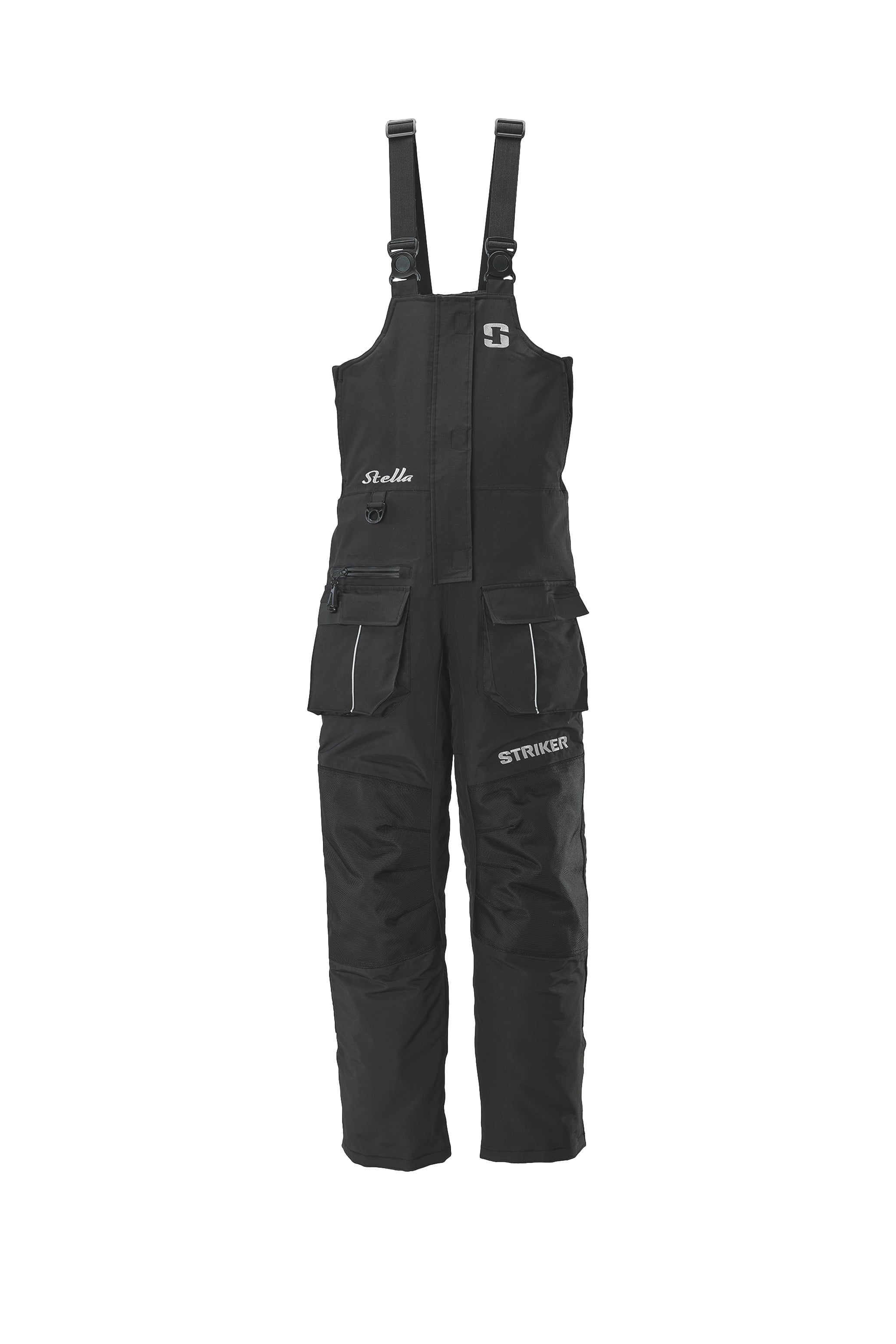 STRIKER ICE Adult Male Climate Fishing Bibs, Color: Black, Size: L