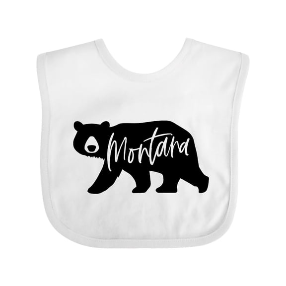 Inktastic Montana Black Bear Silhouette Boys or Girls Baby Bib