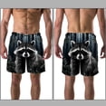 thumbnail image 3 of luoweisi Men's Beach Shorts Quick Dry Swim Trunks with Mesh Lining Raccoon S, 3 of 5