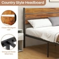 thumbnail image 4 of Queen Size Bed Frame Classic Metal High Platform Bedframes with Victorian Style Iron-Art Headboard/Footboard/Under Bed Storage, 11.2 Inch High,, 4 of 8