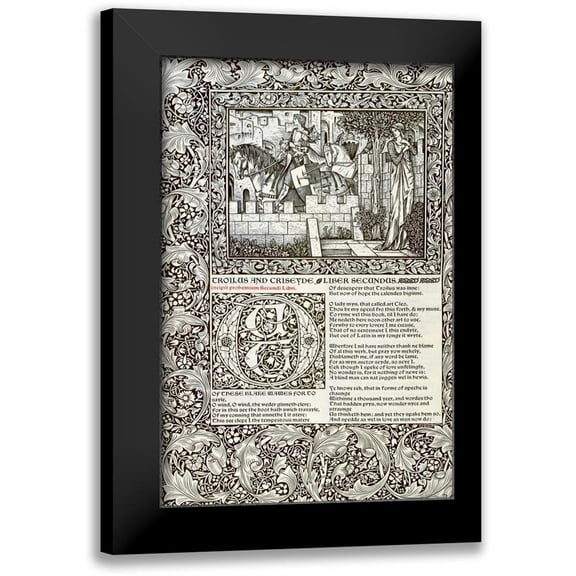 Morris, William 11x14 Black Modern Framed Museum Art Print Titled - Troilus and Criseyde, Liber Secundus