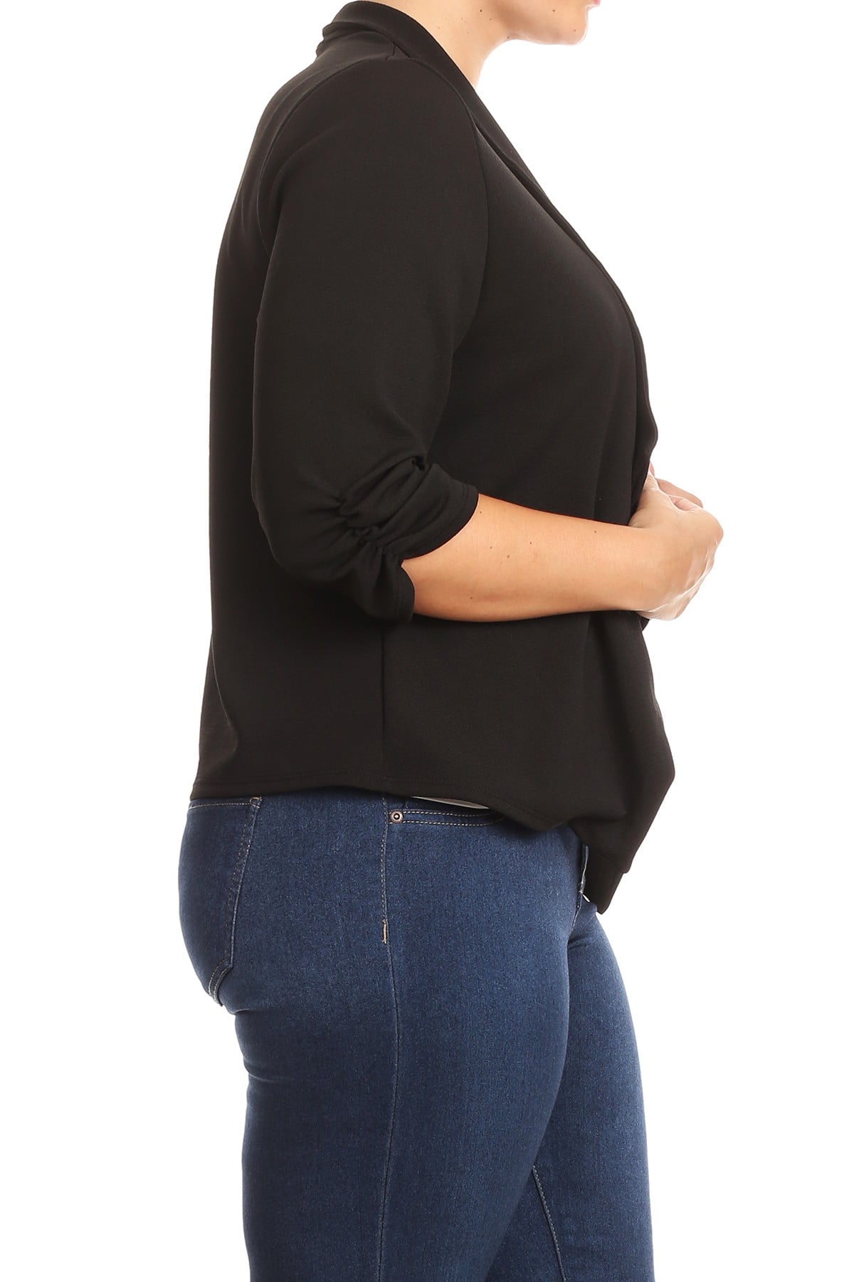 Women's Plus Size 3/4 Sleeve Casual Office Work Open Front  Blazer Jacket - image 2