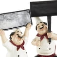 thumbnail image 5 of 5"W, 8"H White Polystone Kitchen Decorative Figurine Chef Sculpture with Chalkboard Signs, by DecMode (2 Count), 5 of 9
