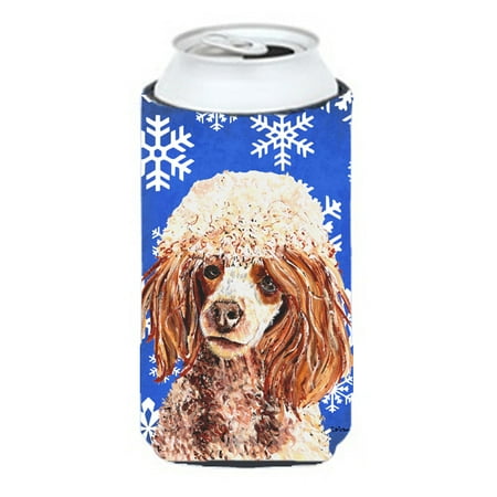

Carolines Treasures SC9771TBC Red Miniature Poodle Winter Snowflakes Tall Boy Hugger Tall Boy multicolor