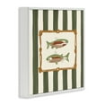 thumbnail image 3 of Stupell Industries Gone Fishing Green Stripes White Framed Giclee Art design by Veronica Lara, 12 x 12, 3 of 7