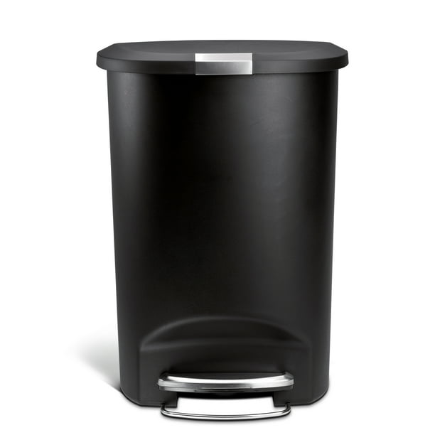 simplehuman 50 Liter / 13 Gallon SemiRound Plastic Step Trash Can