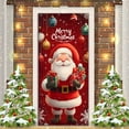 thumbnail image 4 of Virelaxpo 180x90cm Christmas Door Hanging Decoration with Festive Print, Fabric Door Cover for Holiday Parties and Indoor Outdoor Winter Decor, 4 of 7