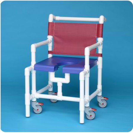 Elite Midsize Shower Chair with 375 Lb. Capacity - SC8200MSGSBM - Gray Seat - Blue Mesh Backrest