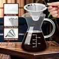 thumbnail image 3 of 500ML 16.9oz Glass Pour Over Coffee Maker with Double Stainless Filte - 4 Cup (Approx Refers to 4 oz. Per Cup) Thickened Heat-Resistant Paperless Pour Over Coffee Dripper Perfect Extraction for Home, 3 of 6