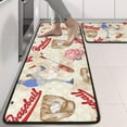 thumbnail image 2 of Kitchen Rugs Sets Of 2,Beige Baseball Elements Pattern Anti Fatigue Kitchen Mat Rugs Non Slip Washable,Decorative Kitchen Floor Mats for Kitchen,Sink,Laundry,17"x47"+17"x47", 2 of 5