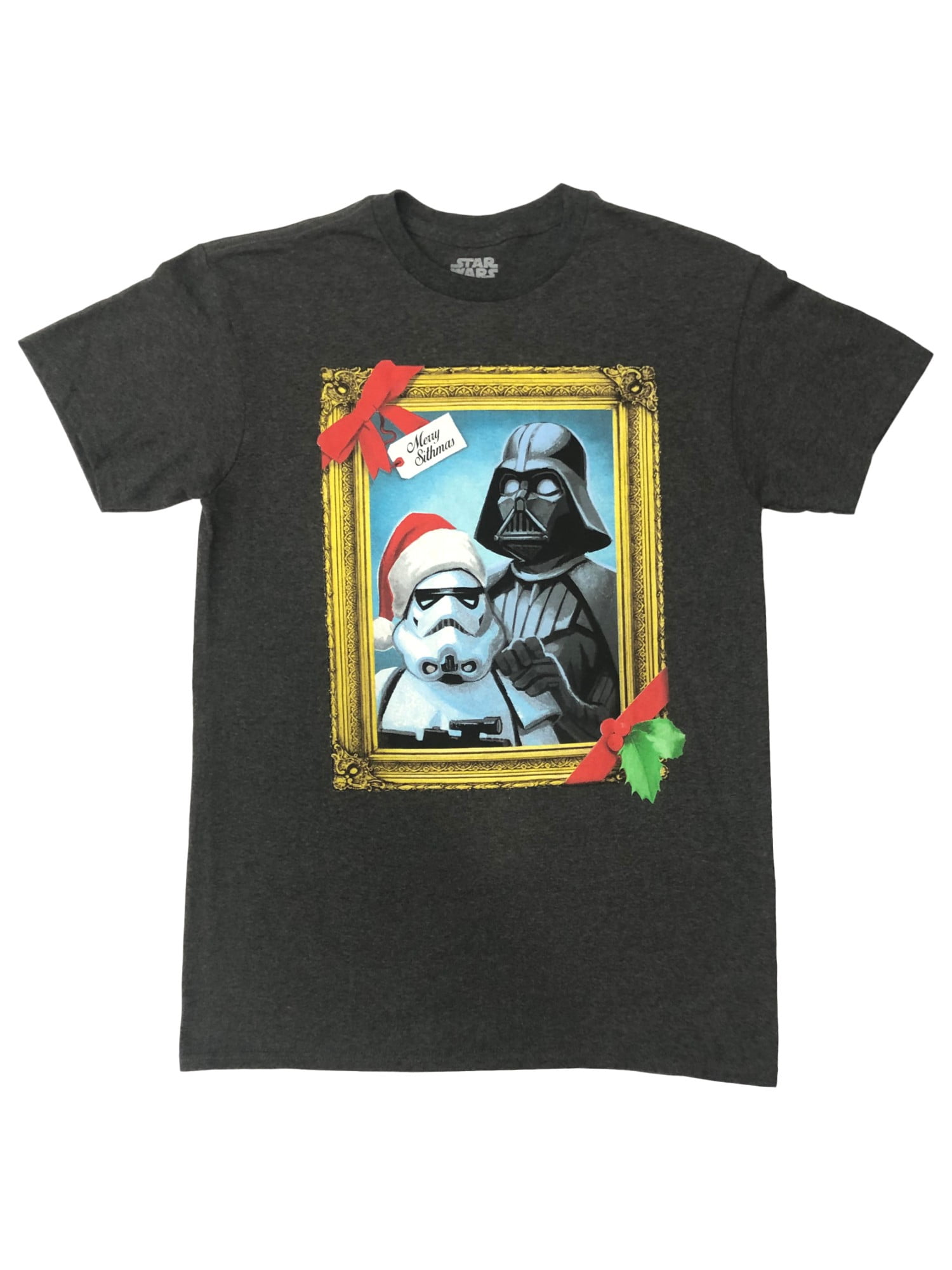 Men's Star Wars Christmas Darth Vader Frame Tee, Size: Small, Grey