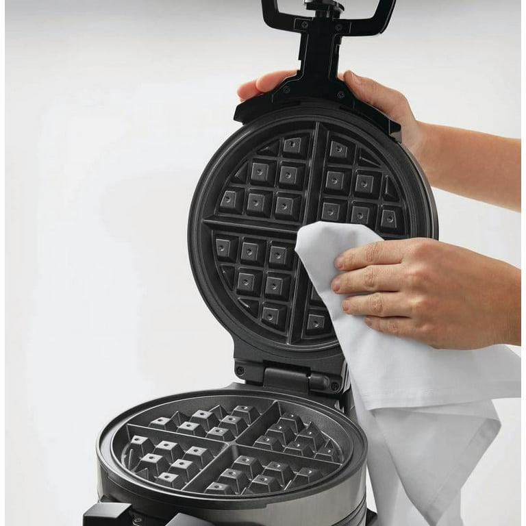 Farberware Single-Flip Waffle Maker, Black with Stainless Steel Decoration