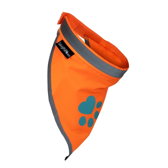 Blaze Orange Dog Bandana, Reflective Hi Vis Safety Scarf for Small & Large Dogs
