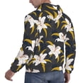 thumbnail image 6 of Naloa Lilies Flowers Men's Casual Hooded Collar Drawstring Hoodies Pullover Sweatshirts Casual Long Sleeve Shirts-4X-Large, 6 of 7