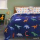 thumbnail image 2 of Set de 4 Piezas Edredón Acolchado y Sábanas Infantil Individual Dreamlab, Colcha para Cualquier Temporada, Hipoalergénica, Diseño Dinosaurios, Color Azul, 2 of 5