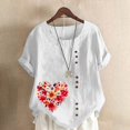 thumbnail image 3 of Camisetas de Manga Corta para Mujeres, Camiseta de Manga Corta Impresa Casual Hecha de 95% Poliéster 5% Spandex para Todas las Estaciones, Camisetas de Manga Corta para Mujeres, 3 of 3