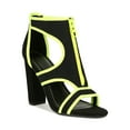thumbnail image 1 of Women Lycra Zipper Front Piping Trim Cage Open Toe Chunky Heel 19152, 1 of 6