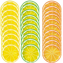 Trianu 30Pcs Artificial Lemon Slices 2inch Lifelike Plastic Fake Lemon Slices Simulation Artificial Fruit Decorative Fruit for Home Kitchen Decortion Photoshoot Photography Prop, Multicolor