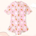 thumbnail image 5 of DHFJKG Girls One Piece Swimsuit Stretchy Swimwear For Toddler Kids Cute Bunny Printed Short Sleeve Half Zip Bathing Suit 0-8Y Versatile Beachwear, 5 of 8