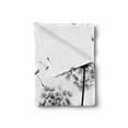 thumbnail image 2 of Black and White Soft Flannel Fleece Blanket, Little Boy and Girl Silhouette Under a Dandelion Monochrome Spring, Cozy Plush for Indoor and Outdoor Use, 70" x 90", Charcoal Grey White, by Ambesonne, 2 of 5
