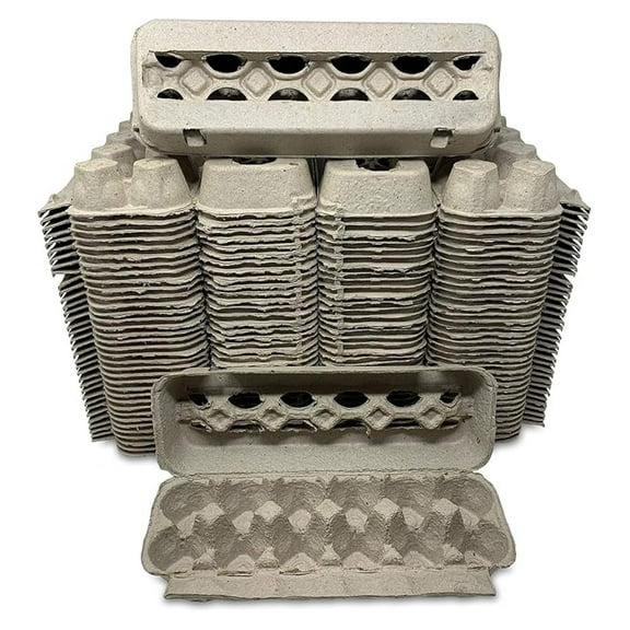 Vented Paper Pulp Egg Cartons Holds 1 Dozen Chicken Eggs (72 Pack)
