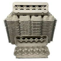 Vented Paper Pulp Egg Cartons Holds 1 Dozen Chicken Eggs (72 Pack)