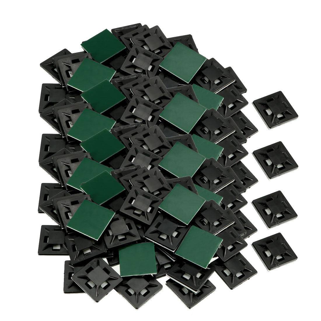 200pcs Self Adhesive Cable Tie Mounts Wire Base Holders 21mm x 21mm