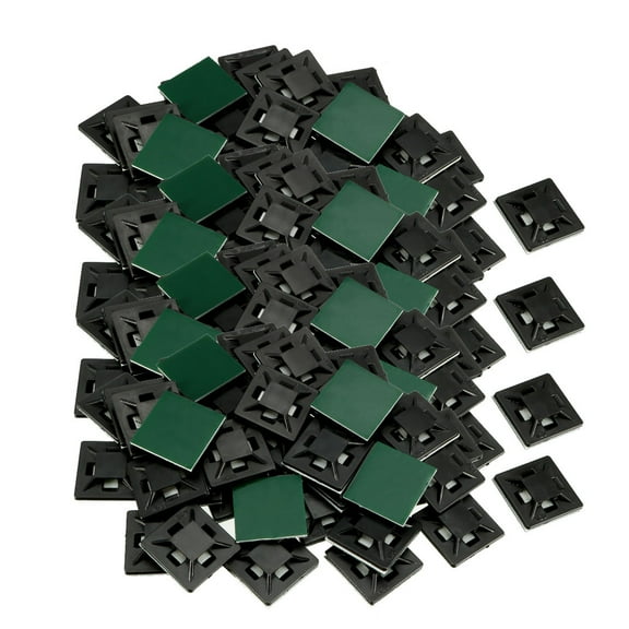 200pcs Self Adhesive Cable Tie Mounts Wire Base Holders 21mm x 21mm